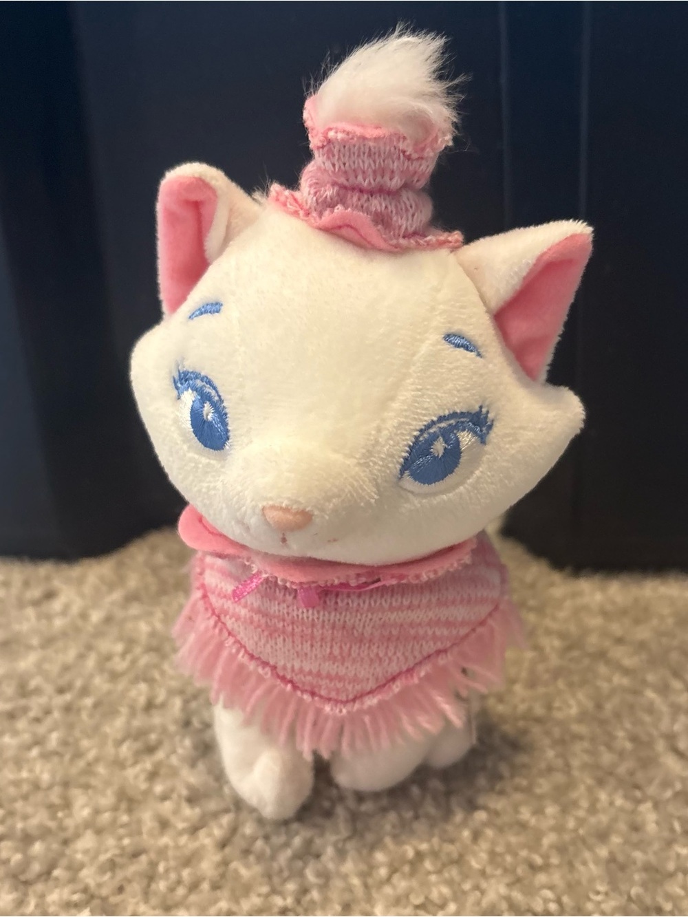 DISNEY Store - Aristocats - MARIE With FLOWER - White Plush Kitten Pink Bow NEW